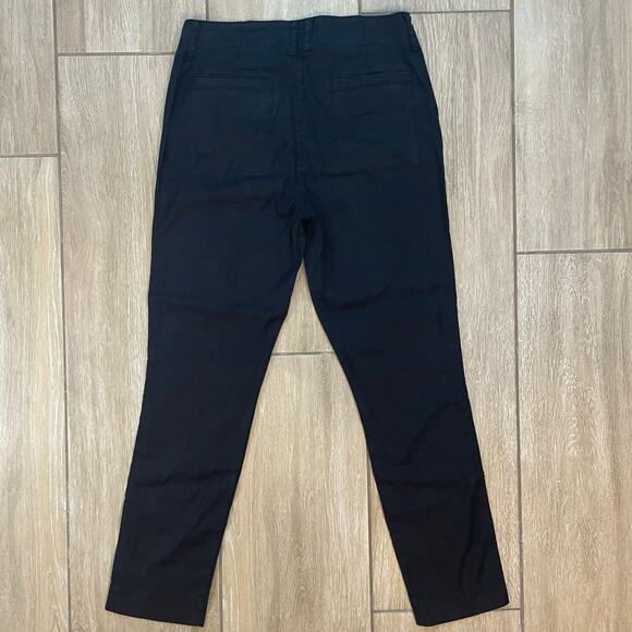 Level 99 Linen Blend Utility Cargo Pants Black Size 27 Ankle Zip Stretch Women’s - Picture 2 of 11